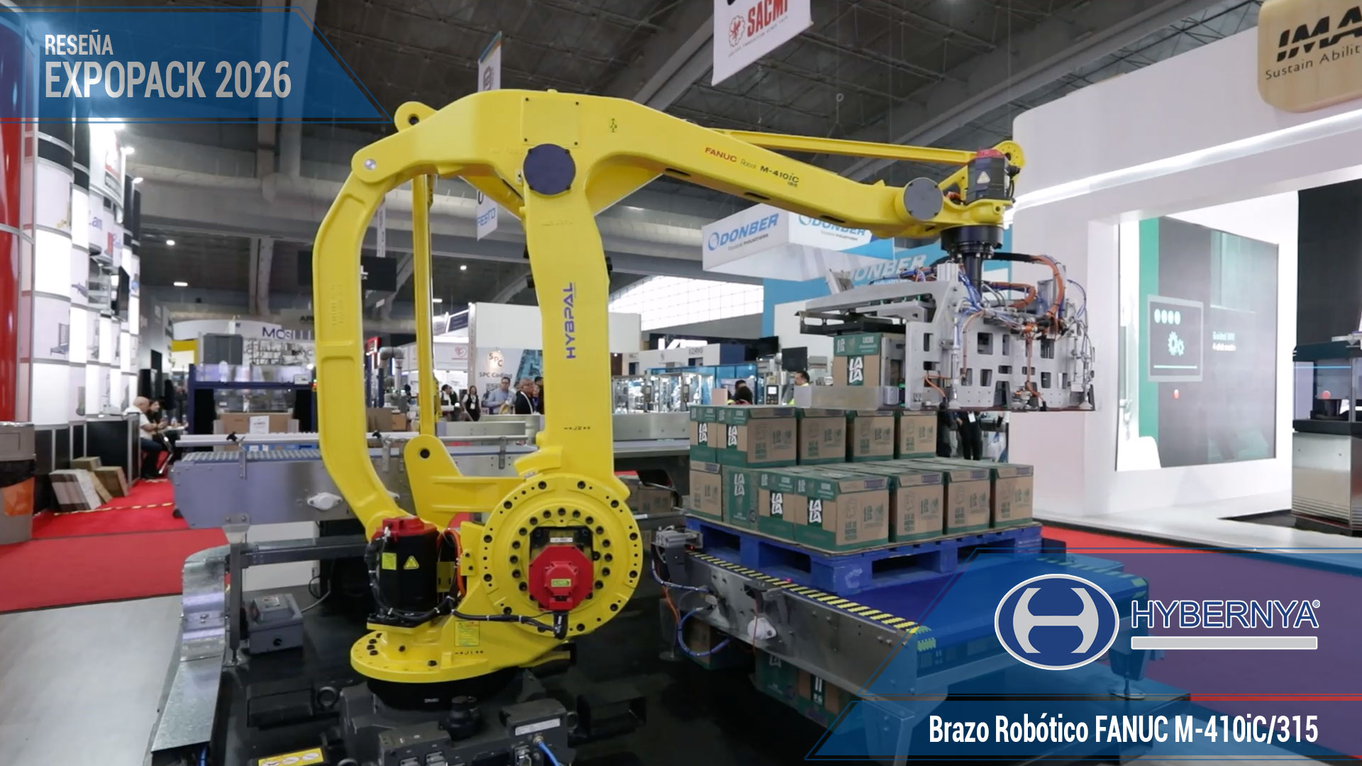 Hybernya: Automatización de alta velocidad con la celda de paletizado para cajas de leche UHT